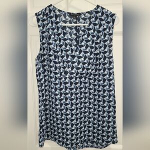 Banana Republic Blue Patterned Sleeveless Blouse